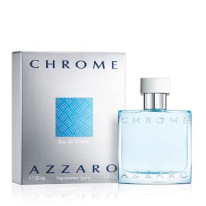 Azzaro Chrome Eau de Toilette – Fresh Aquatic Mens Cologne – Citrus, Woody, Musky Fragrance -Fresh Notes of Bergamot – Everyday Wear – Classic Summer Beach Scent – Luxury Perfumes for Men