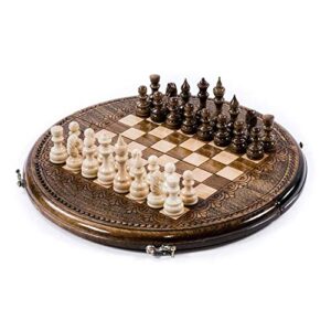 FGDIUCVN Handmade Chess Set Standard Carved International Chess Folding Travel Chess Family Chess Game Gift for Chess Lovers