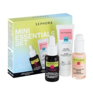 Sephora Favorites Limited Edition Mini Essentials Skincare Set – Glow Serum – Peeling Serum – Face Hydrator – Travel Size
