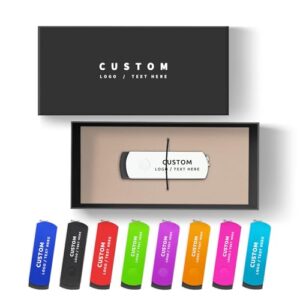 Custom USB Flash Drive, Personalized USB Thumb Drive Memory Stick, Portable Swivel USB Pen Drive High Speed U Disk for External Data Storage (128GB,100PCS)