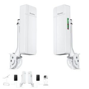 Dual 1Gbps Ethernet Port Point to Point WiFi Extender Long Range Bridge, 5.8GHz 3KM 1000Mbps Starlink WiFi Extender Signal Booster, Outdoor Wireless Bridge with 18dBi High Gain Antenna, 2 Pack
