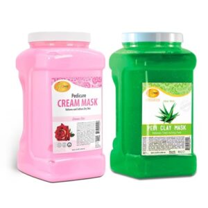 SPA REDI Body and Foot Cream Mask & Clay Mask, Aloe Vera, 128 Oz Each – Hydrating Foot Massage & Deep Cleansing Clay Mask for Smooth, Fresh Skin