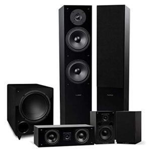 Fluance Elite High Definition Surround Sound Home Theater 5.1 Speaker System Including 3-Way Floorstanding Towers, Center Channel, Rear Surround Speakers and a DB10 Subwoofer – Black Ash (SX51BR)