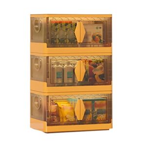 XFNVXC Large Foldable Storage Containers, Transparent Acrylic Bin with Window and Lid, Multi-Purpose Storage Box for Organization, Plastic Storage Cart