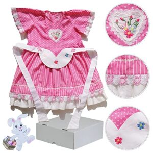 Girl’s Summer Dresses,100% Cotton Dress 1-6 Years, Loose midi Dress for Spring Summer, Short Sleeve, Embroidery Flowers Lace (as1, Age, 5_Years, 6_Years, Rose)