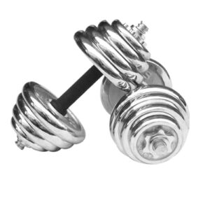 Dumbells Electroplated Pure Iron Dumbbell Fitness Home Adjustable And Removable Weightlifting Barbell Set Combination Dumbell Set (Silver 30KG)