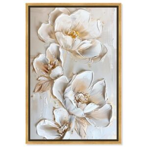 Art Remedy Lush Floral II Canvas New Floral Wall Art, Gold Frame, 36″ x 54″