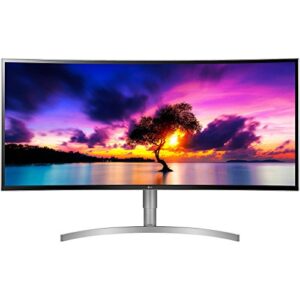 LG 38WK95C-W UltraWide Monitor 38″ 21:9 Curved WQHD+ (3840 x 1600) IPS Display, sRGB 99% Color Gamut, HDR 10, USB Type-C, Color Calibrated, Tilt/Height Adjustable Stand – White