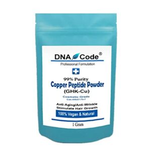 DNA Code- DIY Copper Peptide Powder 99% Purity, Cosmetic Grade for Hair/Skin. Add to Your Lotion, Cream,Serum, Moisturizer…