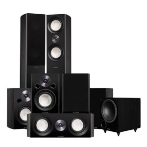 Fluance Reference Surround Sound Home Theater 7.1 Channel Speaker System Including 3-Way Floorstanding Towers, Center Channel, Surrounds, Rear Surrounds and DB10 Subwoofer – Black Ash (X871BR)