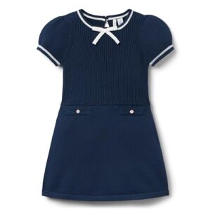 Janie and Jack Bow Sweater Dress, Navy Blue, 8