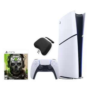 PlayStation 5 Slim Digital Edition Call of Duty Modern Warfare II Bundle and Controller Case – White, Slim PS5 1TB PCIe SSD Gaming Console with Controller Protective Case – Digital Slim PS5 [playstation_5]