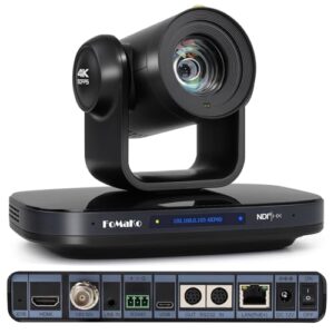FoMaKo 12G-SDI 4K 60FPS NDI PTZ Camera,Support Freed,20X Optical Zoom,4KP60 AI Tracking, 1/1.8 UHD CMOS 8.42MP HDMI USB3.0 3G-SDI, 12G SDI PTZ Camera for Church (NDI 6 & NDI HX3 Certified),K820S