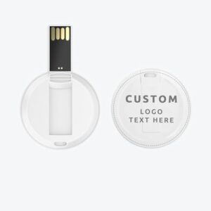 Custom USB Flash Drive, Personalized Card USB Thumb Drive Memory Stick, Portable Round Card USB Pen Drive High Speed U Disk for External Data Storage (128GB,100PCS)