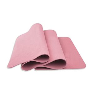 Yoga Mat Pilates Mat Exercise Fitness Mat TPE Non-Slip Anti -Tear Sweat Resistant (D)