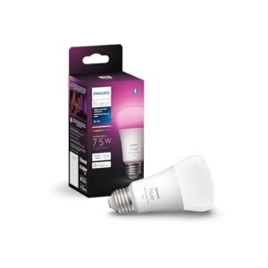 Philips Hue Smart 75W A19 LED Bulb – White and Color Ambiance Color-Changing Light – 1 Pack – 1100LM – E26 – Indoor – Control with Hue App – Works with Alexa, Google Assistant and Apple Homekit