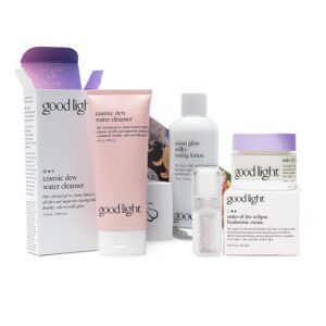 good light All-Stars Kit. An Otherworldly Korean Skincare Set With Our Top-Rated Cleanser, Toner, Moisturizer & Lip Milk. Use As Daily Skincare Routine, Gift Set, Beauty Essentials For Celestial Glow.