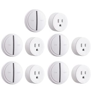 GREENCYCLE WiFi Smart Outlet Plug with Remote, Support APP Remote Control, Voice Control, Timer, Suitable for Alexa and Google Home, FCC ETL Certified, White, 5PK
