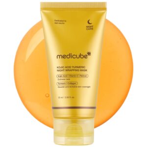medicube Wrapping Mask Kojic Acid, Turmeric, Vitamin C Overnight Peel Off Facial Mask | Brighten & Defends Against Skin Stress for a Clear, Glowing Complexion | Korean Skin Care, 2.53 fl.oz