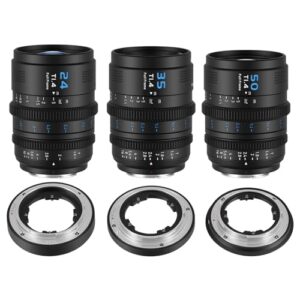 SIRUI VP-1 Vision Prime 1 T1.4 Full Frame Cine Lens Set, 24mm, 35mm, 50mm Manual Focus Cinema Lens with Pre-Installed E Mount, Interchangeable RF/Z/L Mounts (Black)
