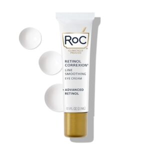 RoC Retinol Correxion Under Eye Cream for Dark Circles & Puffiness, Daily Wrinkle Cream, Anti Aging Skin Care Treatment Women and Men, 0.5 oz (Packaging May Vary)