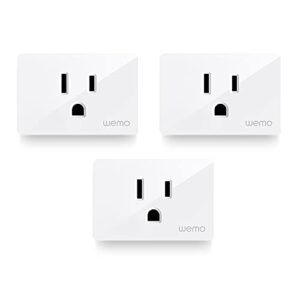 Wemo Smart Plug (Simple Setup Smart Outlet for Smart Home, Control Lights and Devices Remotely Works w/ Alexa, Google Assistant, Apple HomeKit), Pack of 3