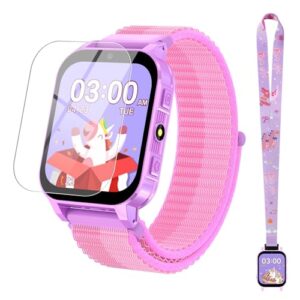 cjc HD Touchscreen Smartwatch for Girls Ages 4-12 – Includes 28 Games, Camera, Music, Pedometer – Fun & Educational Birthday Gift Idea (Purple)
