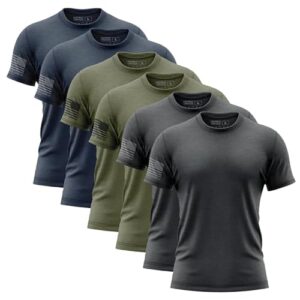 Patriot Crew Foundation Flag T-Shirt 6 Pack – Durable Cotton Blend Tees for Men & Women – Tagless Comfort