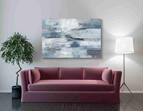Epic Graffiti 'Clear Water Indigo and Gray' by Silvia Vassileva, Canvas Wall Art, 40"x60" - Image 3