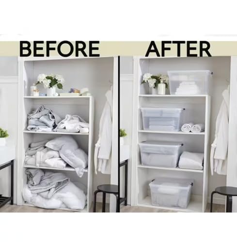 71 Quart Clear Plastic Storage Bins Bundle with Tray Inserts, Pack of 4 LJ08857 - Image 2