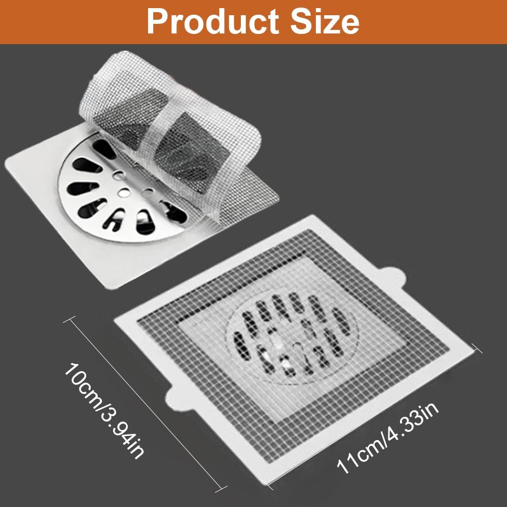 Disposable Hair Drain Stickers, New Upgrade Disposable Floor & Shower Drain Hair Catcher, Bathroom Shower Drain Protector with Mesh Cover & Square Screen (30) - Image 5