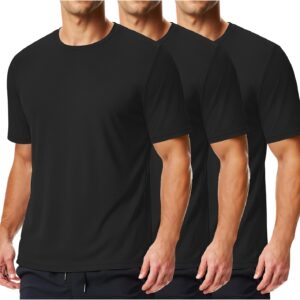 COOFANDY 3 Pack Men’s Athletic T-Shirts Short Sleeve – Quick Dry Moisture Wicking Workout Shirts for Running, Gym, Casual