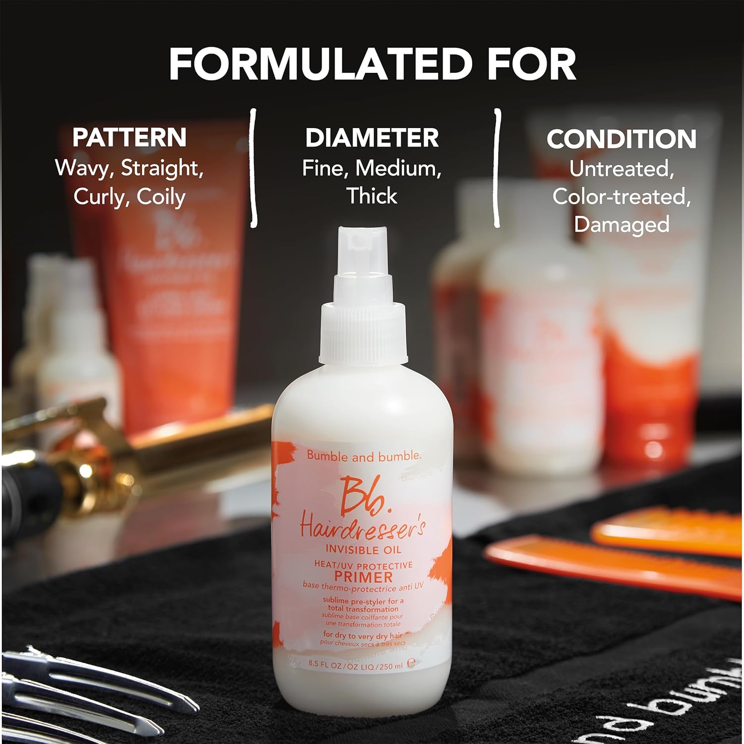 Bumble and bumble. Hairdresser's Invisible Oil Heat/UV Protection Leave-In Conditioner Hair Primer | Hydrating, Anti Frizz, Color Safe | Straight, Coily | With Argan Oil + Coconut Oil - Image 5