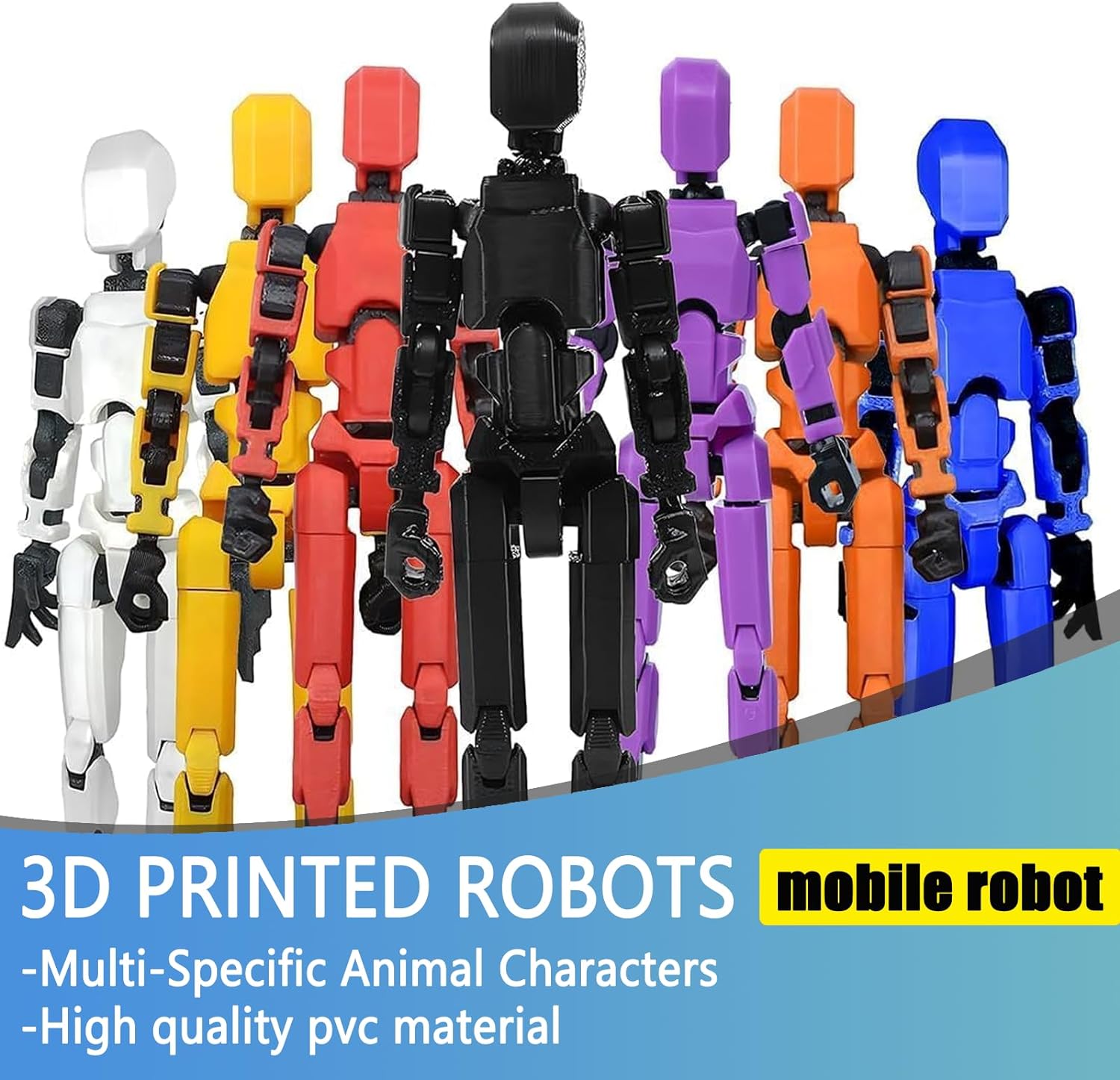 Titan 13 Action Figure, Lucky Robot 13 Action Figures, 3D Printed Analog Robot Titan 13 Figure, Stop Action Animation Multi-Articulated Action Figure (5-Piece) - Image 2