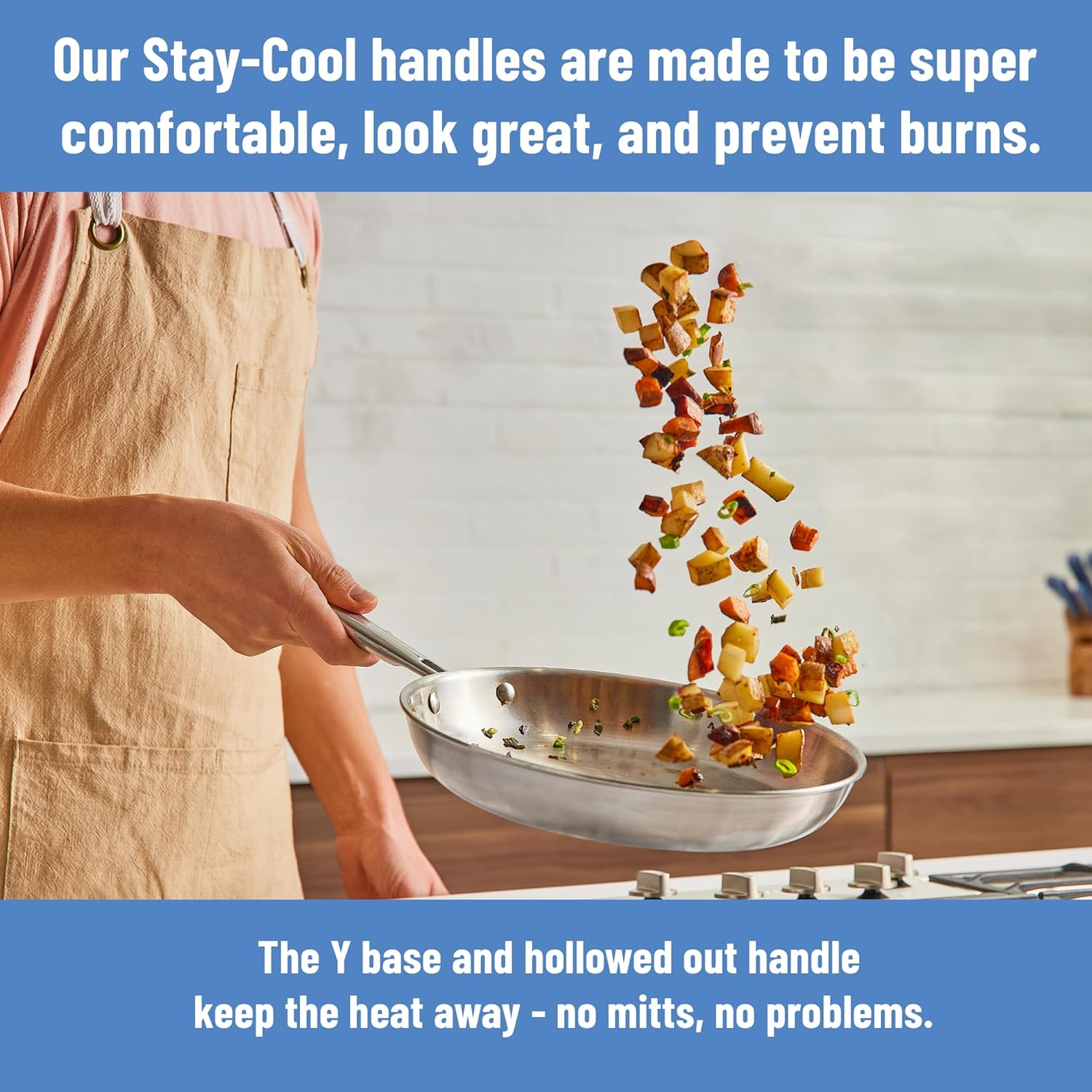 Misen 5-Ply Stainless Steel 10" Frying Pan - Professional Cookware for Induction, Gas and Electric - Dishwasher Safe, Oven Safe to 800°F - Durable, Versatile, Even Heating - Image 3