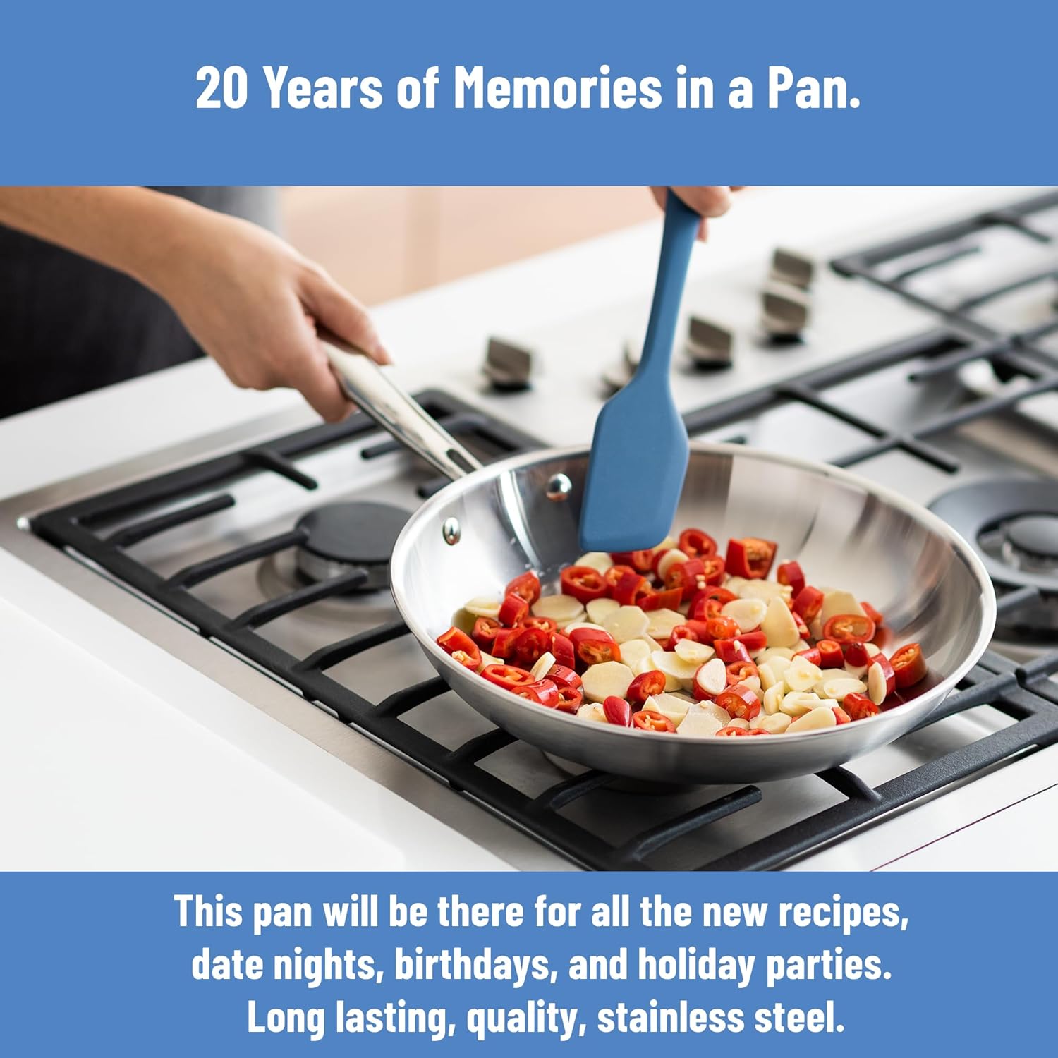 Misen 5-Ply Stainless Steel 10" Frying Pan - Professional Cookware for Induction, Gas and Electric - Dishwasher Safe, Oven Safe to 800°F - Durable, Versatile, Even Heating - Image 6