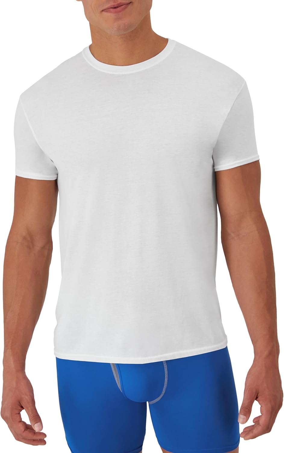 Hanes Men's Performance Undershirt, X-Temp Moisture-Wicking Crewneck, White 5-Pack - Image 2