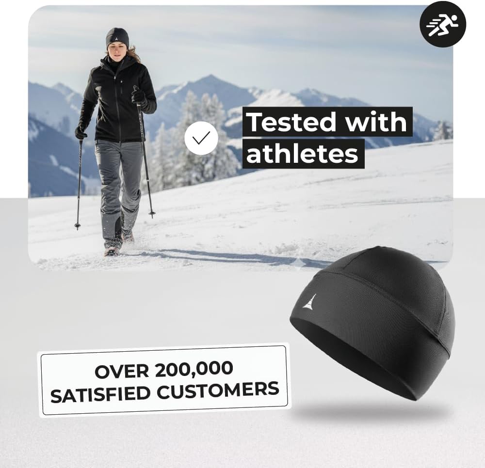 Skull Cap Helmet Liner Running Beanie - Ultimate Thermal Retention and Performance Moisture Wicking. Fits Under Helmets - Image 6