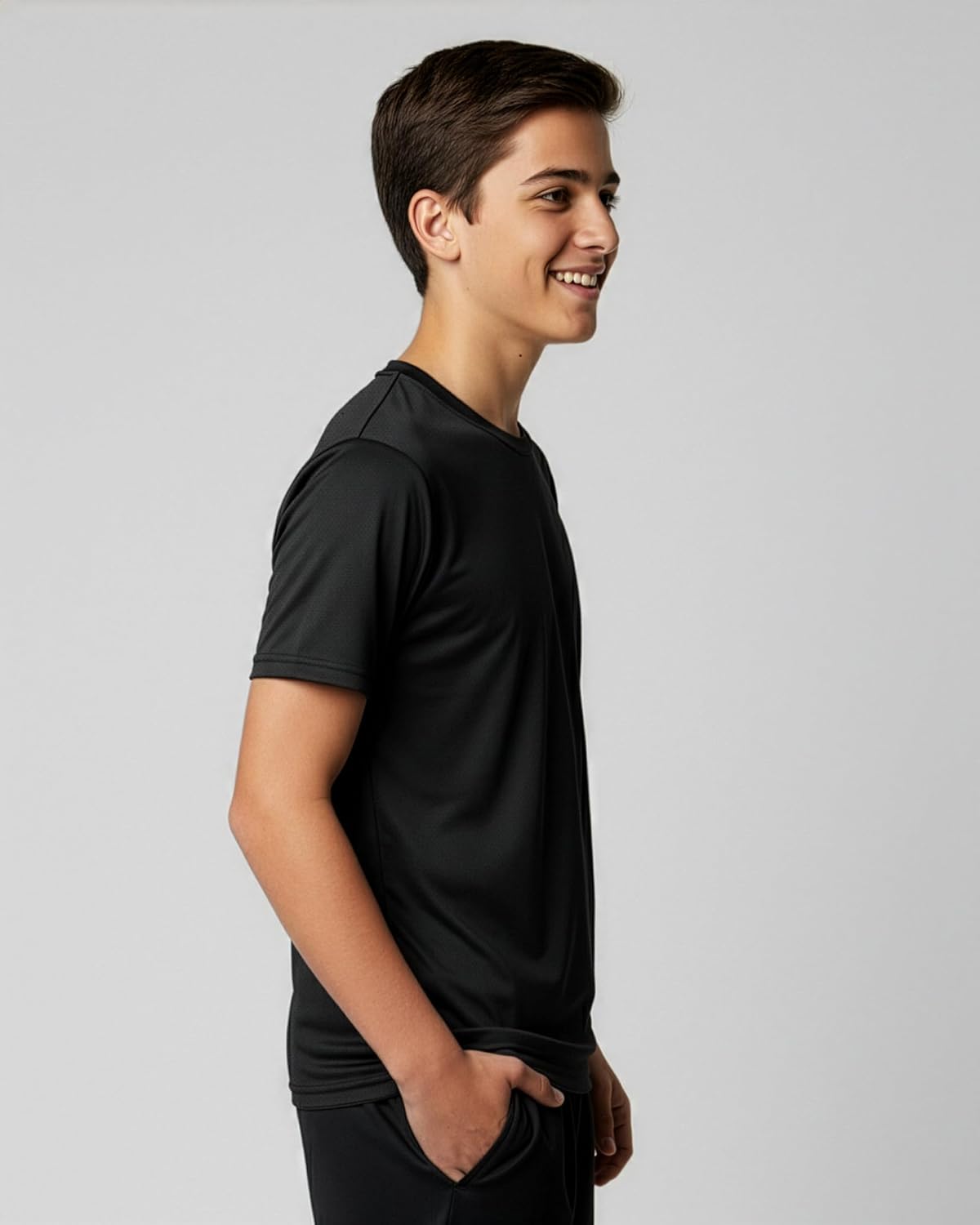 Real Essentials 5 Pack: Boys' Mesh Short Sleeve Athletic T-Shirt - Youth Kids Teens Active Basketball Tops (4-18 Years) - Image 5