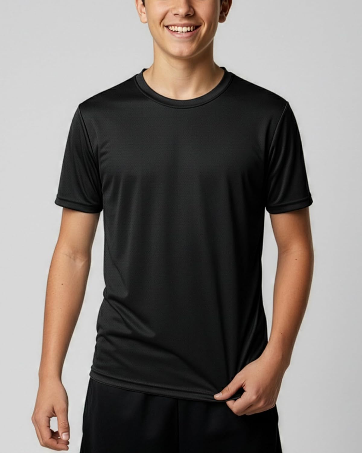 Real Essentials 5 Pack: Boys' Mesh Short Sleeve Athletic T-Shirt - Youth Kids Teens Active Basketball Tops (4-18 Years) - Image 3