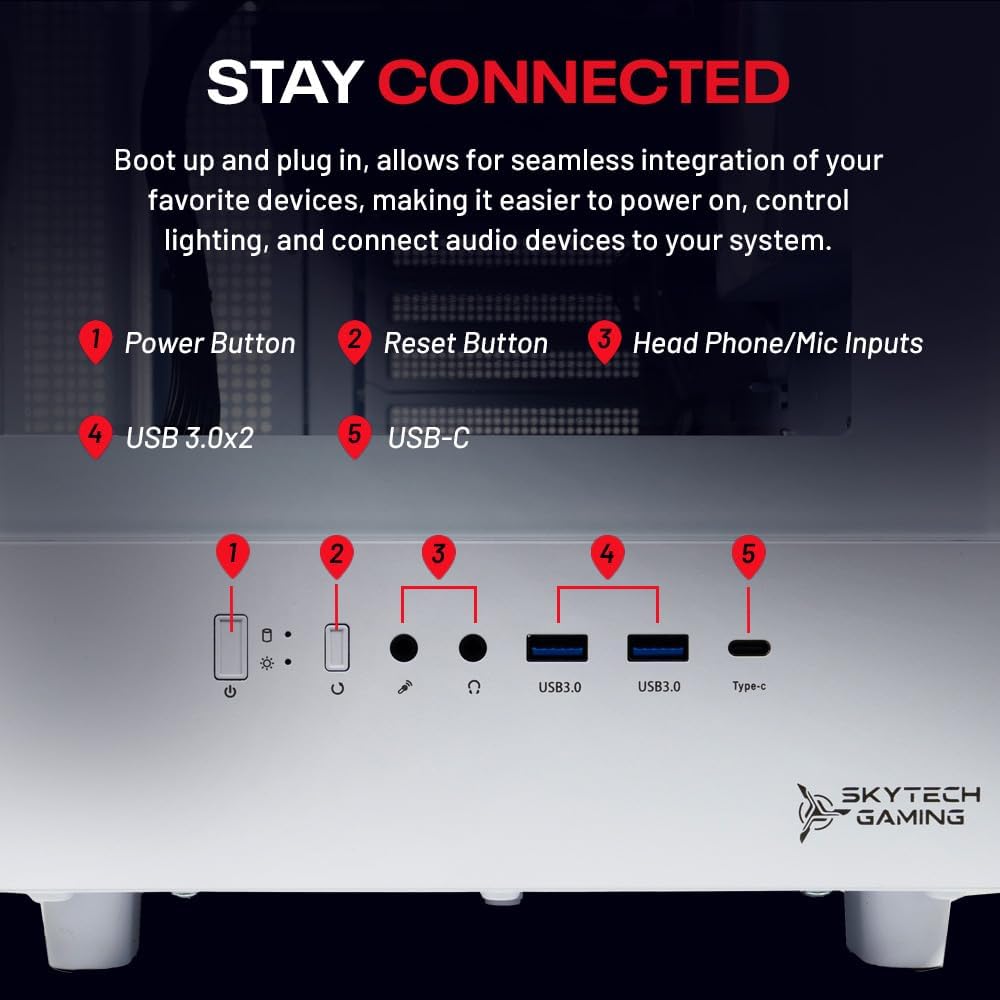 Skytech Gaming Azure 3 Desktop PC, Ryzen 7 7700 3.8 GHz (5.3GHz Turbo), NVIDIA RTX 5060 Ti 16GB, 1TB NVMe SSD, 16GB DDR5 RAM 6000, 650W Gold PSU, Wi-Fi, Win 11 - Image 7