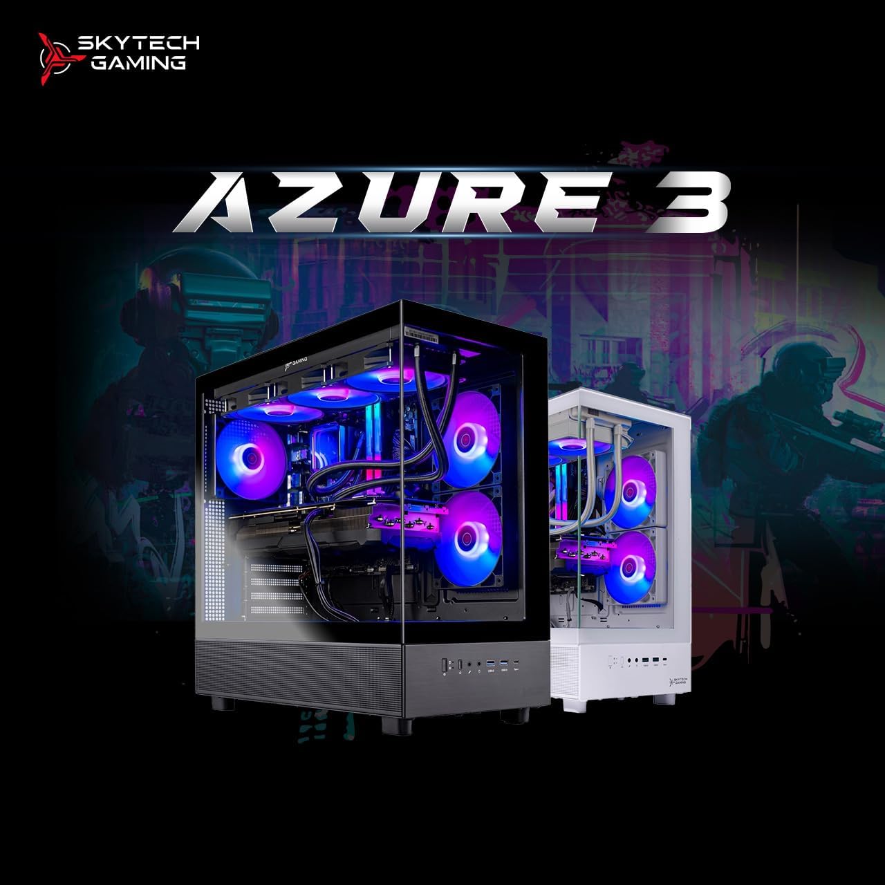 Skytech Gaming Azure 3 Desktop PC, Ryzen 7 9800X3D 4.7 GHz (5.2 GHz Turbo), NVIDIA RTX 5060 Ti 16GB, 2TB Gen4 NVMe SSD, 32GB DDR5 RAM 6000 RGB, 850W Gold ATX 3 PSU, 360mm ARGB AIO, Wi-Fi, Win 11 - Image 12