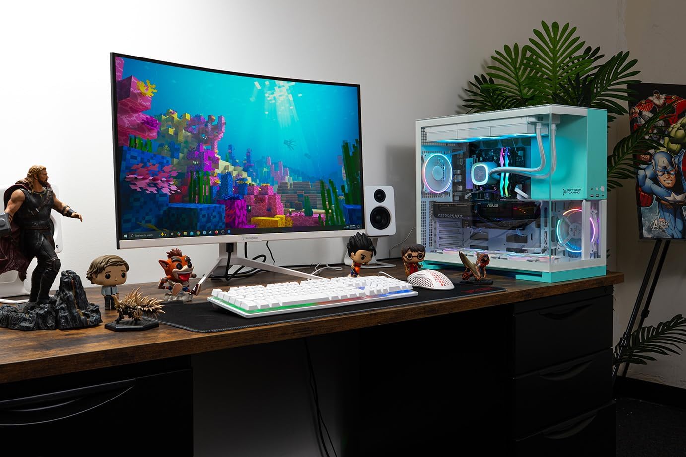 Skytech Gaming Aqua Desktop PC, Intel Ultra 7 265K 3.9 GHz(5.4 GHz Turbo), NVIDIA RTX 5060 Ti 16GB, 1TB NVMe SSD, 32GB DDR5 RAM 5200 RGB, 850W Gold ATX 3 PSU, 360mm ARGB AIO, Wi-Fi, Win 11 - Image 6