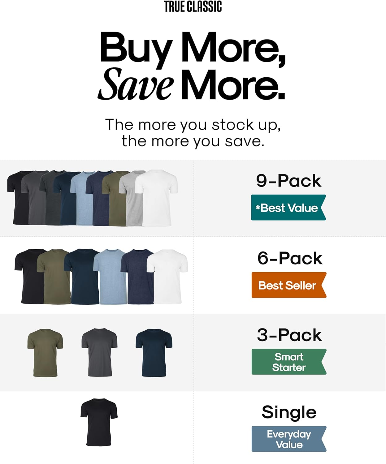 True Classic Mens T-Shirts – Short Sleeve Crew Neck T Shirts for Man, Cotton Blend Plain Novelty Men's T-Shirts - Image 3