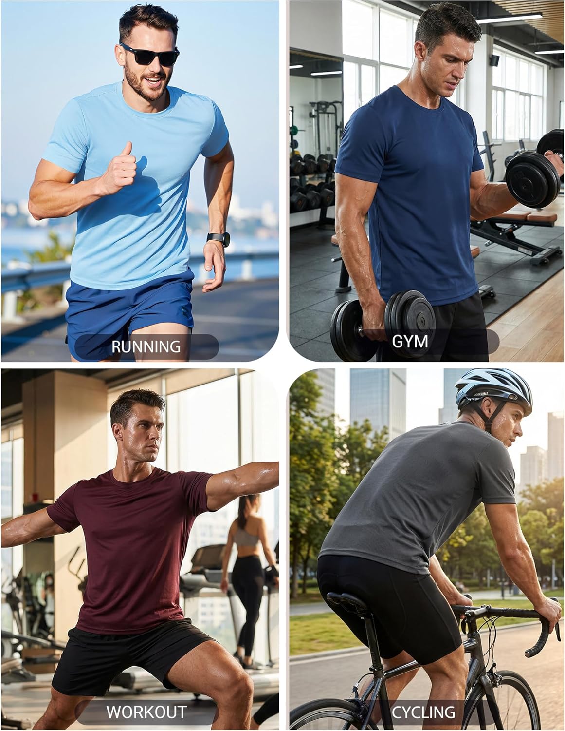 COOFANDY 3 Pack Men's Athletic T-Shirts Short Sleeve - Quick Dry Moisture Wicking Workout Shirts for Running, Gym, Casual - Image 6