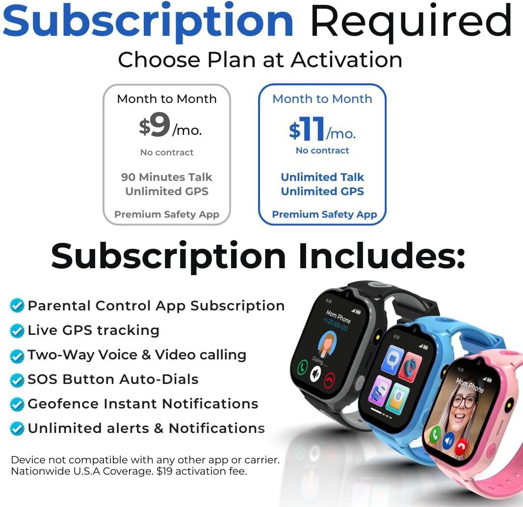 Smart Watch – Best Kid-Safe Phone Watch, Precision Real-Time GPS Tracking, Calls, Texts, Activity Tracking, School Mode, Parental Controls, SOS Button & Safety Alerts, Geo-Fence Zones (Pink) - Image 3