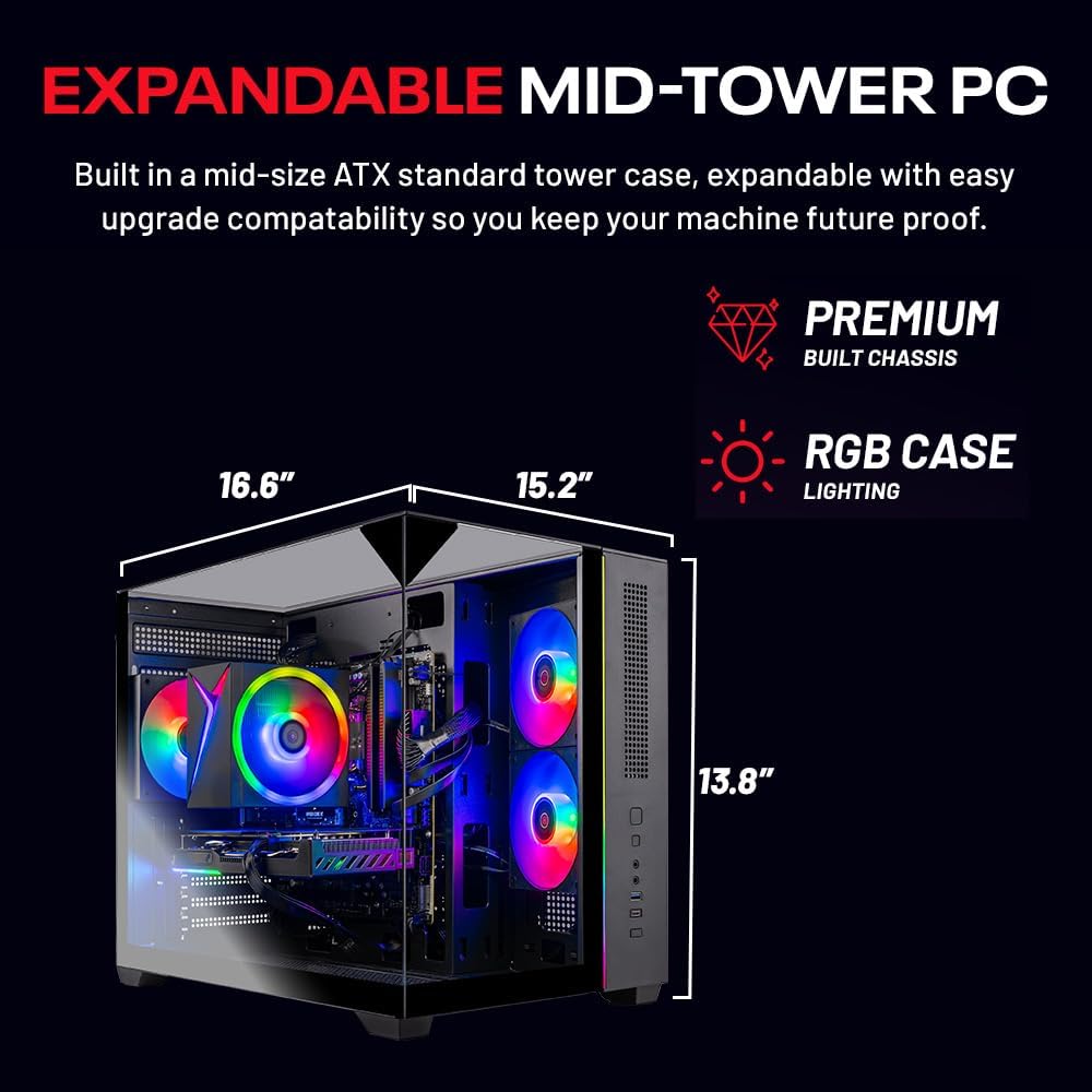 Skytech Gaming Crystal Gaming PC, Intel i5 14400F 2.5GHz, NVIDIA RTX 5050 8GB, 1TB NVMe SSD, 32GB DDR5 RAM 5200 RGB, 650W Gold PSU, Wi-Fi, Win 11, Gaming Desktop - Image 8