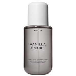 PHLUR Vanilla Smoke Body Mist – Hair and Body Fragrance Mist – Cashmere Vanilla Body Spray with Pink Pepper, Bergamot, Tonka Bean & Incense (8 Fl Oz)