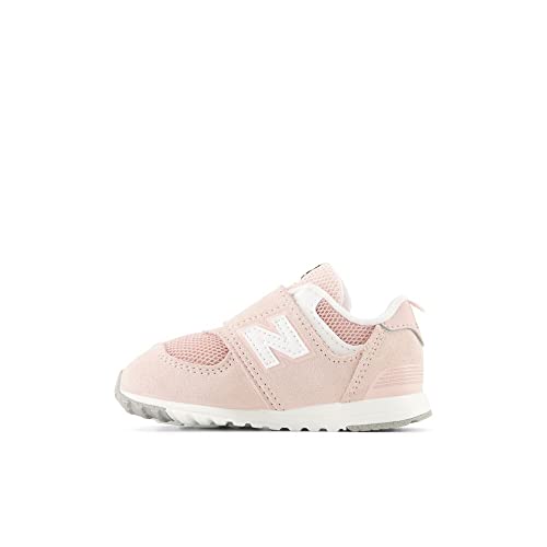 New Balance Kid's 574 New-B V2 Familiar Ground Hook and Loop Sneaker, Quartz Pink/White, 8.5 M Toddler - Image 2