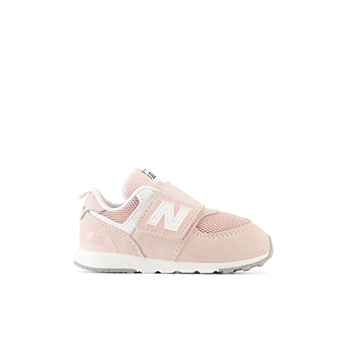 New Balance Kid's 574 New-B V2 Familiar Ground Hook and Loop Sneaker, Quartz Pink/White, 8.5 M Toddler - Image 3